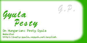 gyula pesty business card